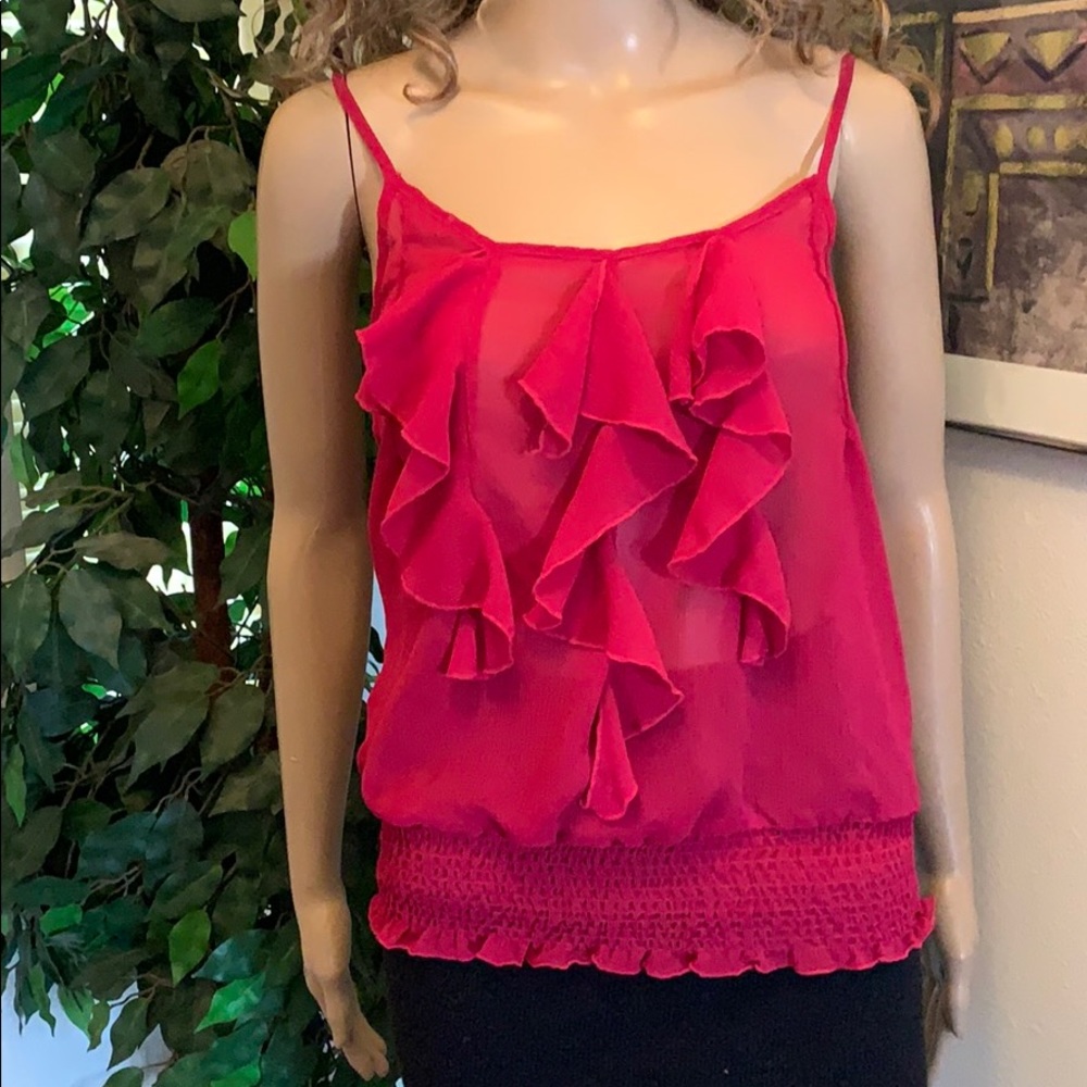 Top Ladies Spaghetti Strap w/ruffles Sz med